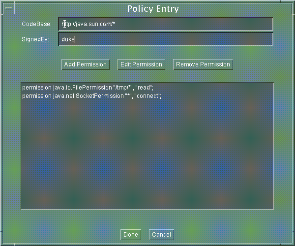 Policy Entry with Two Permissions