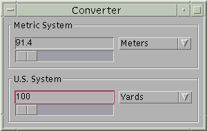 Converter with the CDE/Motif Look & Feel